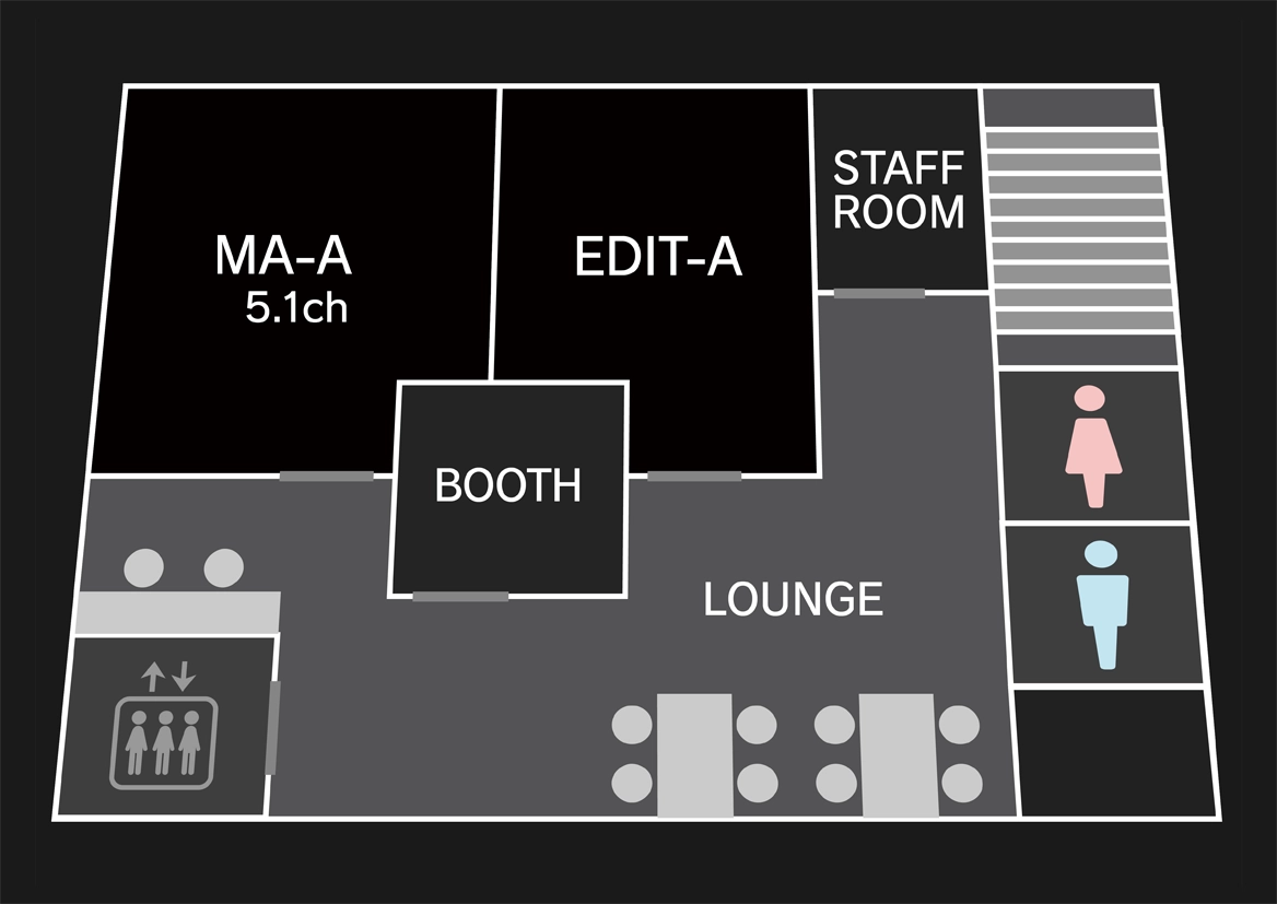 恵比寿プレミアム・ユーゾーンビルスタジオのフロアマップ